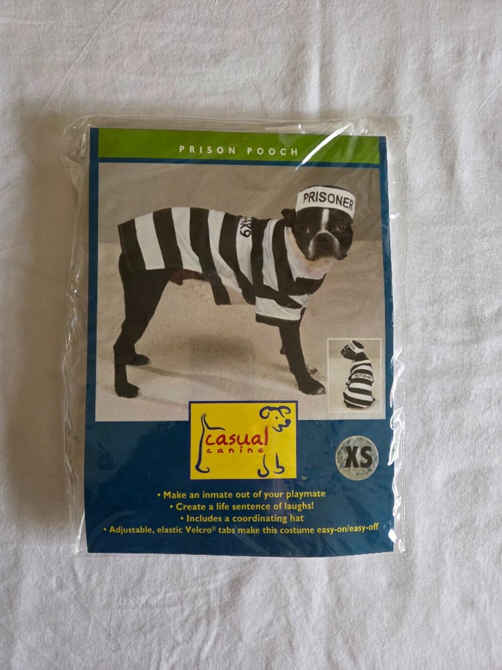 Casual Canine Prison Pooch Dog Costume XS Halloween Prisoner Jail Hat NWT